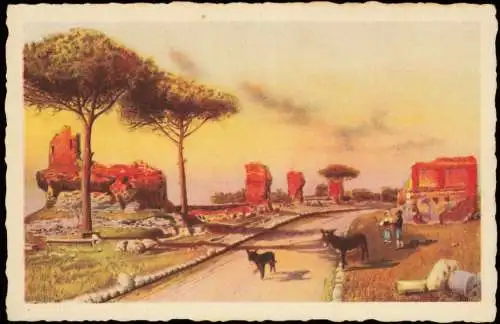 Cartoline Rom Roma Via Appia (Künstlerkarte) 1920