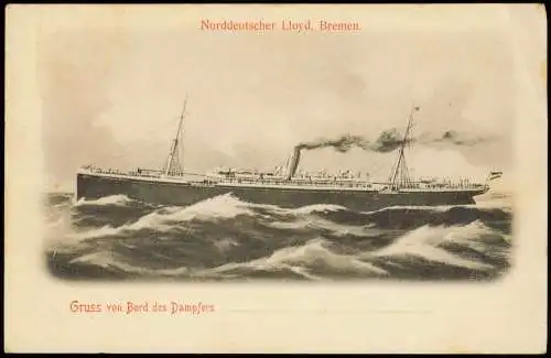 Ansichtskarte  Norddeutscher Lloyd, Bremen. Schiffe Dampfer Steamer 1901