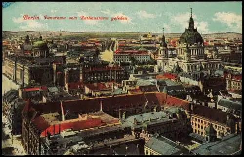 Ansichtskarte Berlin Panorama vom Rathausturm gesehen 1916