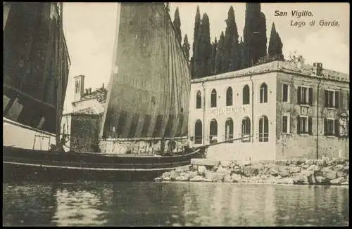 Cartoline Garda HOTEL-PENSION Lago di Garda Gardasee San Vigilio 1910