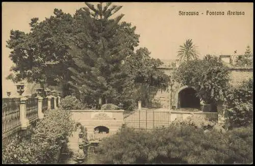 Syrakus Syracusa Siracusa Sarausa Stadtteilansicht   Fontana Aretusa 1910