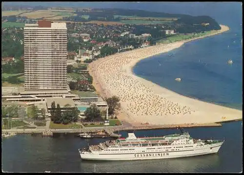 Travemünde-Lübeck Luftbild Hotel Schiff M/S Prinsessan Brigitta 1975