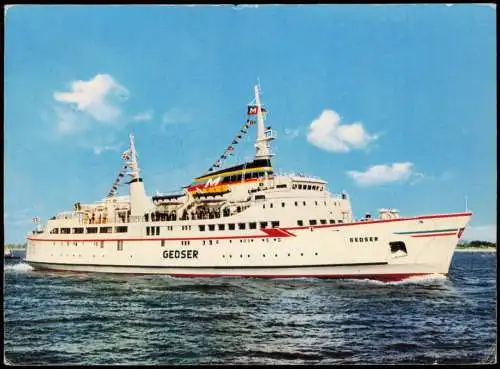 Ansichtskarte Travemünde-Lübeck Schiff M/F Gedser 1967