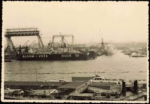 Steinwerder Steinwärder Hamburg Werft Blohm Voss Dock 10 Schiff 1960 Privatfoto