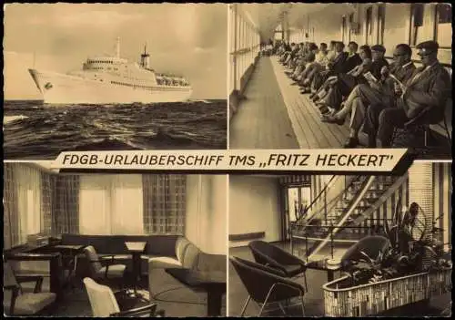 Schiff Hochsee FDGB Urlauberschiff TMS Fritz Heckert 4 Bild 1963