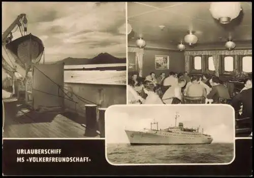 Ansichtskarte  Urlauberschiff MS Völkerfreundschaft 3 Bild Raum 1963