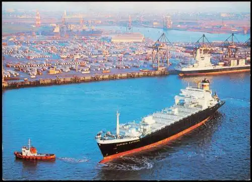 Bremerhaven Luftbild Schiff CARIBIA EXPRESS am Containerterminal 1978