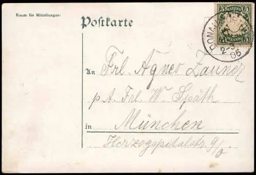 Ansichtskarte Donauwörth von der Donaubrücke 1905  Bayern