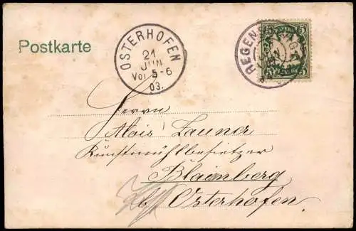 Ansichtskarte Passau Stadt Dampfer eiserne Brücke 1903 Prägekarte