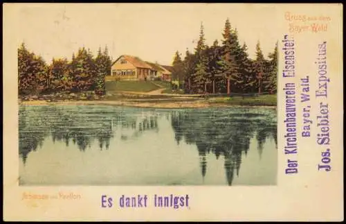 Ansichtskarte Bayerisch Eisenstein Arbersee mit Pavillon 1905