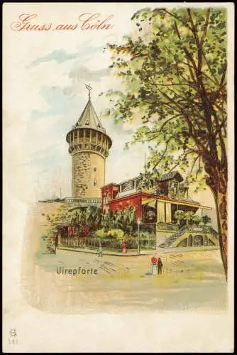 Ansichtskarte Köln Ulrepforte - Künstlerkarte 1900