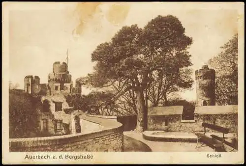 Ansichtskarte Auerbach (Bergstraße)-Bensheim Schloß 1915