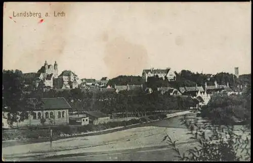 Ansichtskarte Landsberg am Lech Straßenpartie Turnhalle 1918