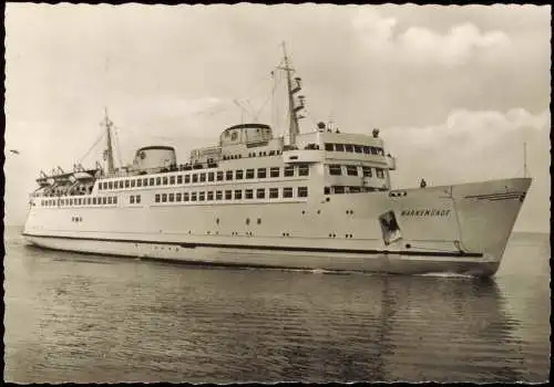 Ansichtskarte  Schiff Schifffahrt Fähre Fährschiff Warnemünde DDR 1963