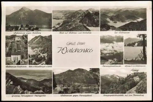 Ansichtskarte Kochel am See Mehrbild Walchensee Umland Kraftwerk 1952