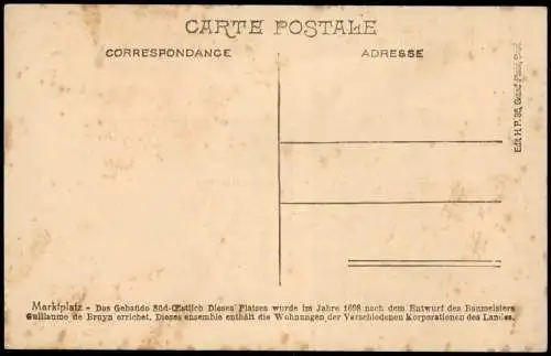 Postkaart Brüssel Bruxelles Maison des anciens Dues de Brabant 1914