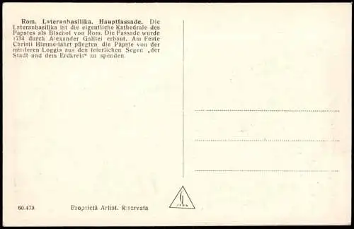 Cartoline Rom Roma Lateranbasilika. Hauptfassade. 1928