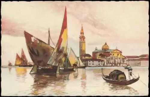 Cartoline Venedig Venezia Isola San Giorgio Maggiore Künstlerkarte 1926