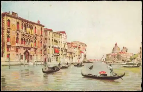 Cartoline Venedig Venezia Canal Grande e Chiesa della Künstlerkarte 1926