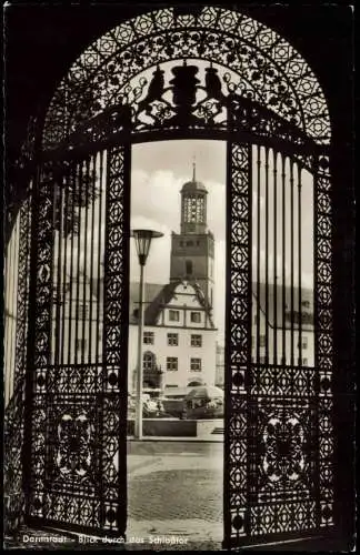 Ansichtskarte Darmstadt Blick durch das Schloßtor 1961