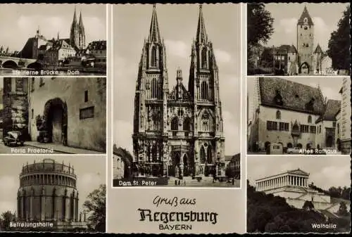 Ansichtskarte Regensburg Stadtteilansichten 1962