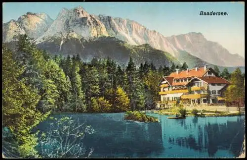 Ansichtskarte Grainau Badersee Restaurant 1925