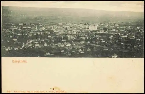 Postcard Banja Luka Бања Лука Totale 1908  Republick Srepska