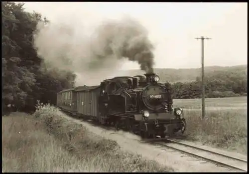 Schmalspurbahn Putbus-Göhren, in der Steigung vor Garstitz 1989