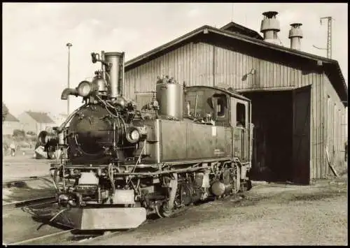 Ansichtskarte Radebeul Lokschuppen, Dampflok 1978