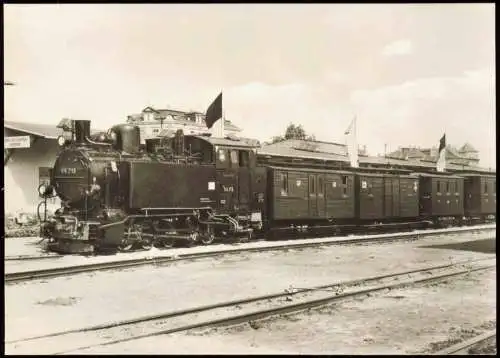 Traditionsbahn Radebeul Ost-Radeburg Schmalspurzug Bahnhof Radebeul-Ost 1982