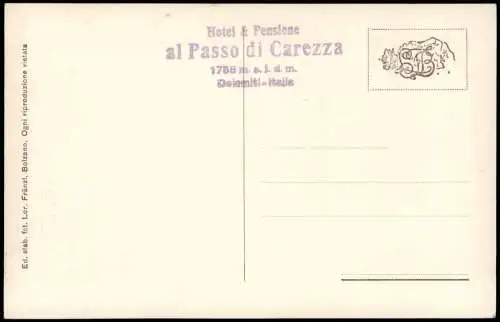Cartoline Welschnofen Inverno nelle Dolomiti HOTEL LAGO DI CAREZZA 1930