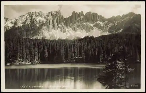 Welschnofen Karersee Lago di Carezza mit Berg-Panorama Dolomitten 1940