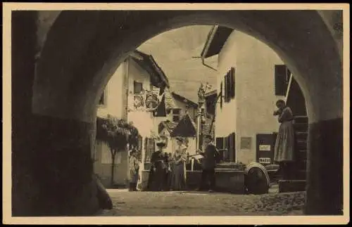 Kastelruth Castelrotto  Stadtteilansicht  Einheimischen  Dolomiti Südtirol 1920