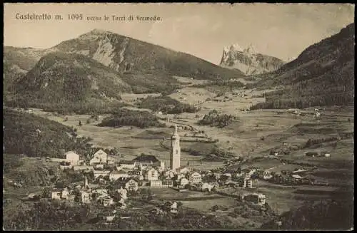 Kastelruth Castelrotto Ciastel verso le Torri di Sermeda Berg-Panorama 1910