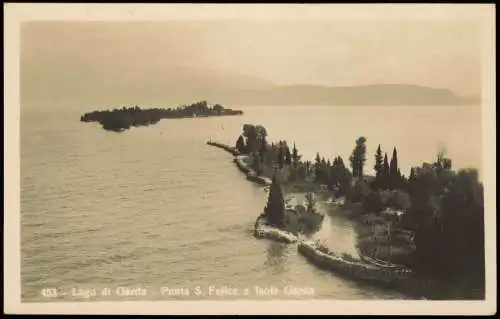 Riva del Garda Gardasee Lago di Garda Punta S. Felice e Isola Garda 1920