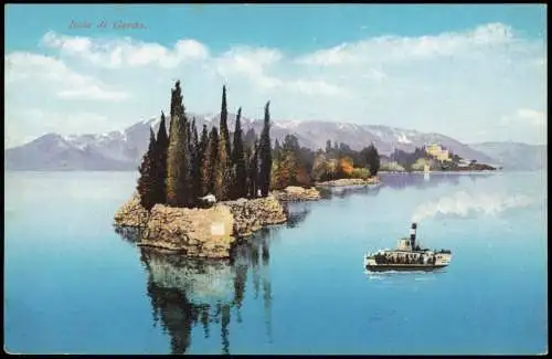 Cartoline Riva del Garda Lago di Garda Gardasee Isola di Garda 1910