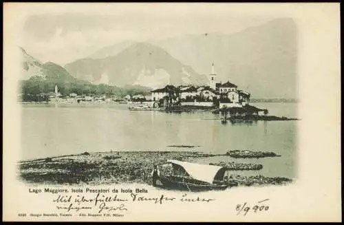 Cartoline Stresa Stresa Lago Maggiore Isola Pescatori da Isola Bella 1900