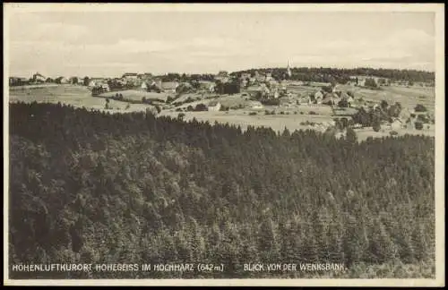 Hohegeiß-Braunlage Panorama-Ansicht BLICK VON DER WENKSBANK 1933