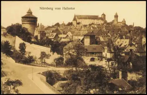 Ansichtskarte Nürnberg Stadt vom Hallertor 1916