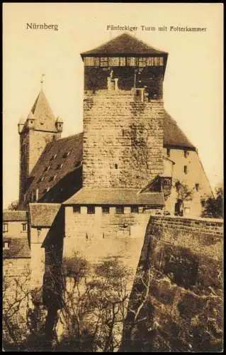 Ansichtskarte Nürnberg Fünfeckiger Turm mit Folterkammer 1912