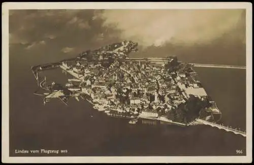 Ansichtskarte Lindau (Bodensee) Luftbild aus großer Höhe 1930