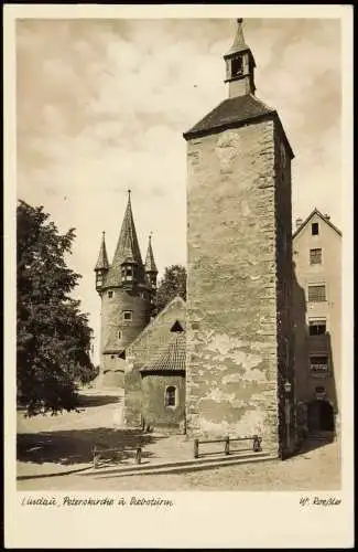 Ansichtskarte Lindau (Bodensee) Straßenpartie Peterskirche 1961