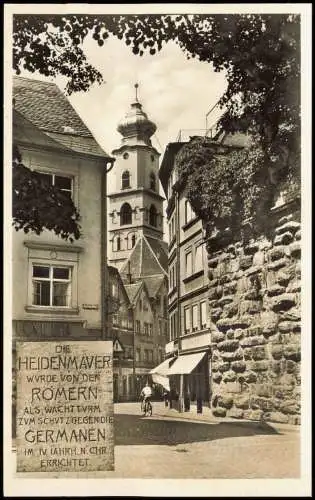 Ansichtskarte Lindau (Bodensee) Partie mit der Heidenmauer Fotokarte 1953