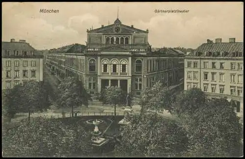 Ansichtskarte Isarvorstadt-München Gärtnerplatz Gärtnerplatztheater 1908