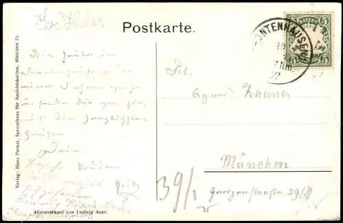 Ansichtskarte Frontenhausen Stadtpartie Künstlerkarte 1907 Pernat-Karte: