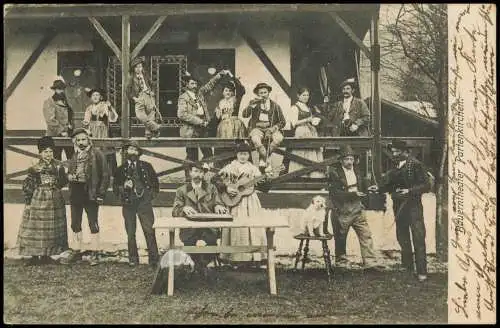 Ansichtskarte Garmisch-Partenkirchen Bauerntheater Musiker 1904  Bayern