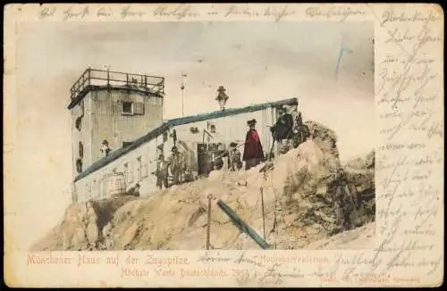 Ansichtskarte Grainau Münchner Haus Zugspitze Observatorium 1903