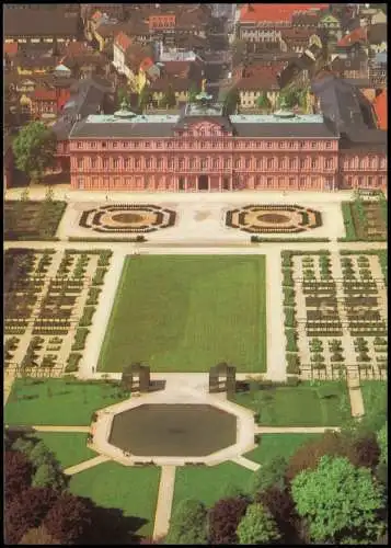 Ansichtskarte Rastatt Schloß Rastatt Gartenansicht (Luftaufnahme) 1990/1989