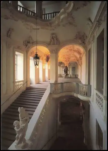 Rastatt Schloß Rastatt Treppenhaus mit Blick ins Vestibül 1980