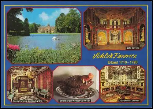 Ansichtskarte Rastatt Schloss Favorite (Mehrbildkarte) 1990/1988